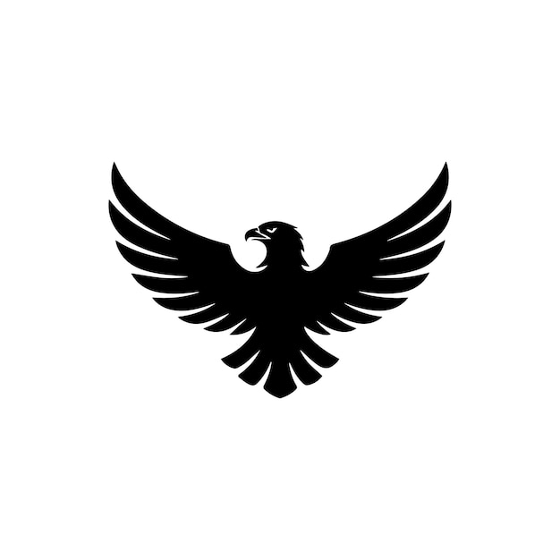 Vector de logotipo de águila con silueta de alas extendidas