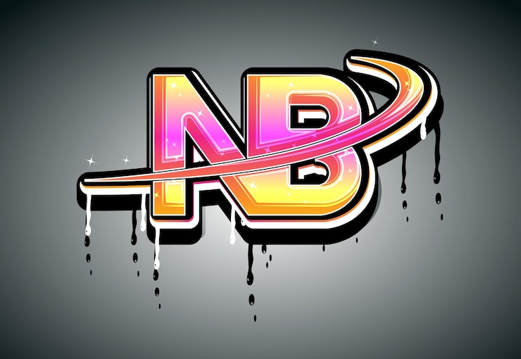Vector vector de logotipo de alfabeto nb swoosh
