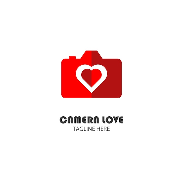 Vector de logotipo de amor de cámara