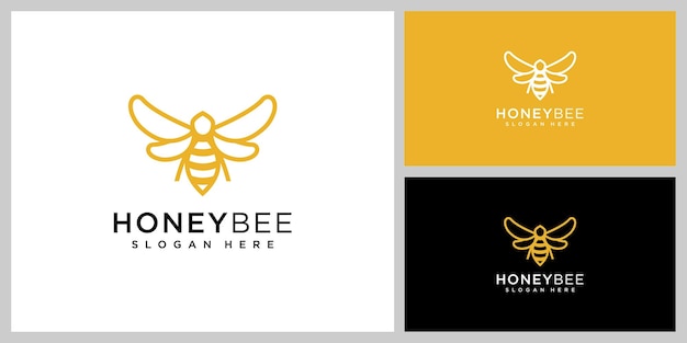 Vector de logotipo de animales de abeja de miel