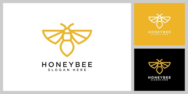 Vector de logotipo de animales de abeja de miel