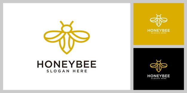 Vector de logotipo de animales de abeja de miel