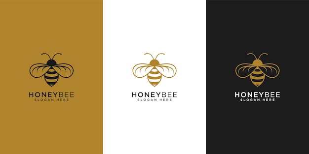 Vector de logotipo de animales de abeja de miel