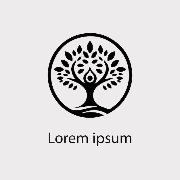 El vector del logotipo del árbol de yoga