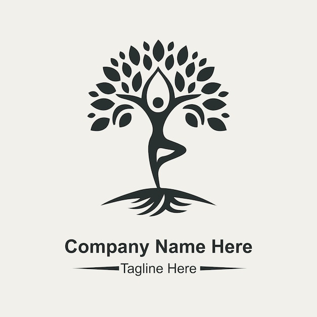 El vector del logotipo del árbol de yoga