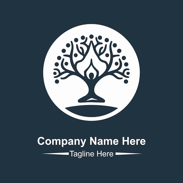 El vector del logotipo del árbol de yoga
