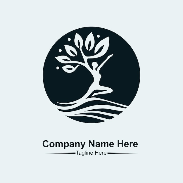 Vector del logotipo del árbol de yoga