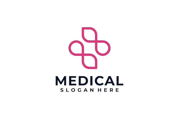 Vector de logotipo de arte de línea de farmacia médica