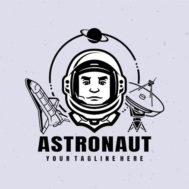 Vector vector de logotipo de astronauta premium