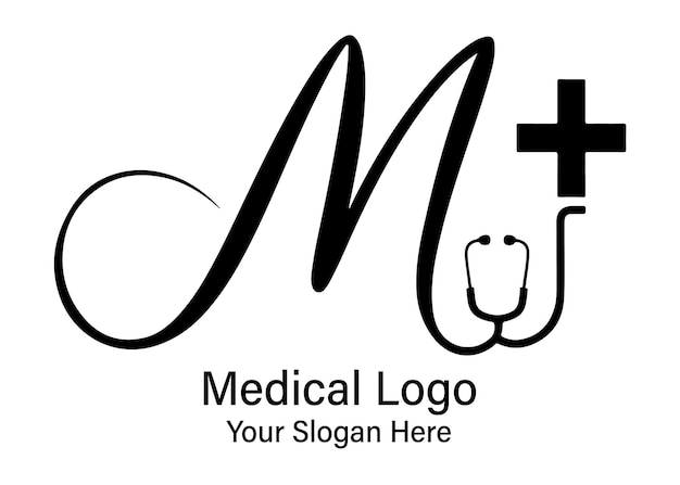 Vector de logotipo de atención médica de color negro con fondo blanco