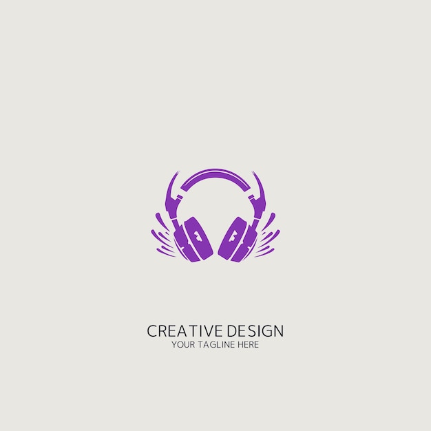 vector de logotipo de auriculares