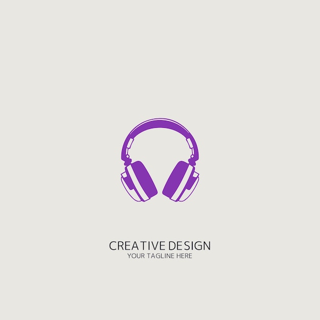 vector de logotipo de auriculares