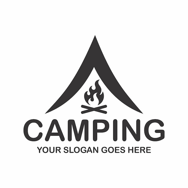 Vector del logotipo de la aventura de acampada