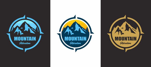 Vector de logotipo de aventura de montaña
