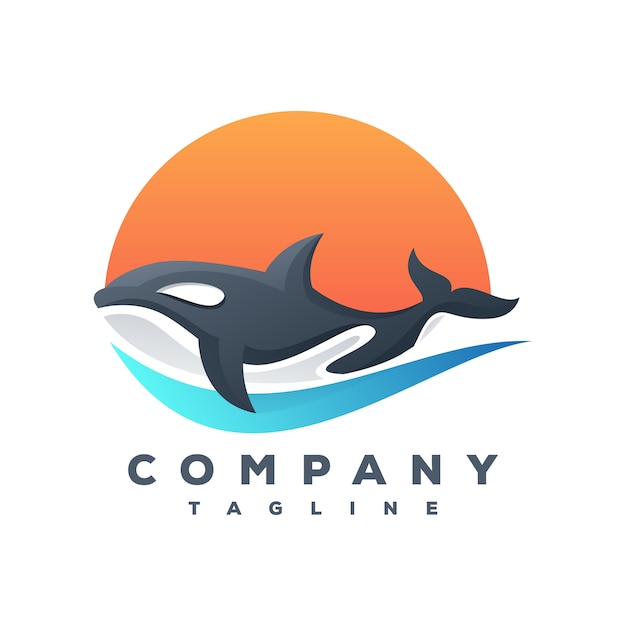 vector de logotipo de ballena asesina