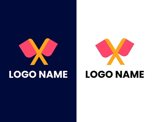 Vector del logotipo de la bandera M. Estilo minimalista