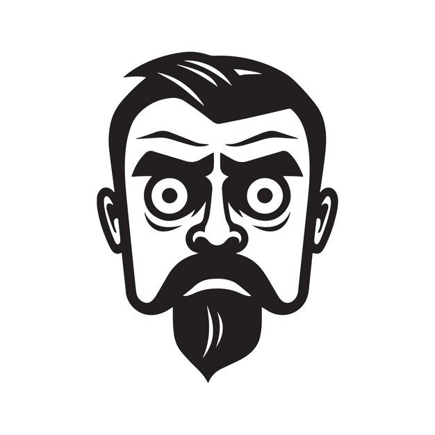 El vector del logotipo de la barba es un barbero vintage.