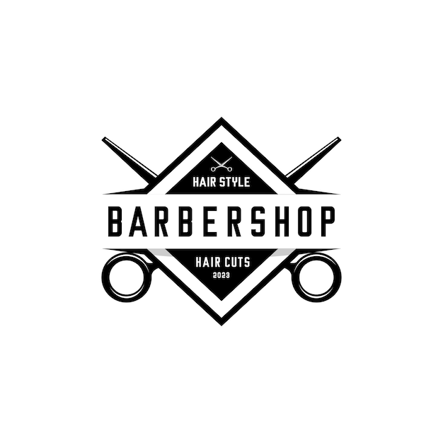 Vector del logotipo de la barbería Vector de las tijeras