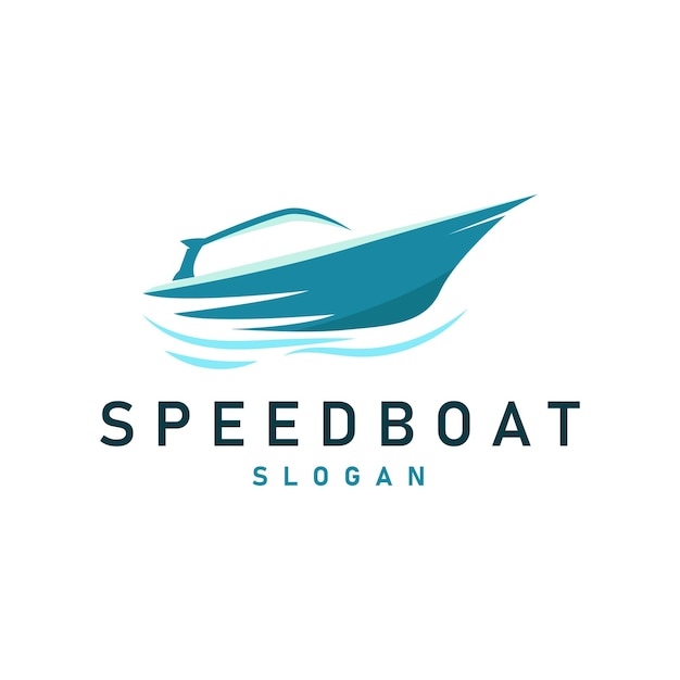 Vector de logotipo de barco de velocidad diseño de velero de barco para ilustración de plantilla de compañía naval