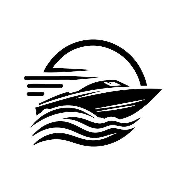 Vector del logotipo del barco de velocidad Vector de la ilustración del barco de velocidade
