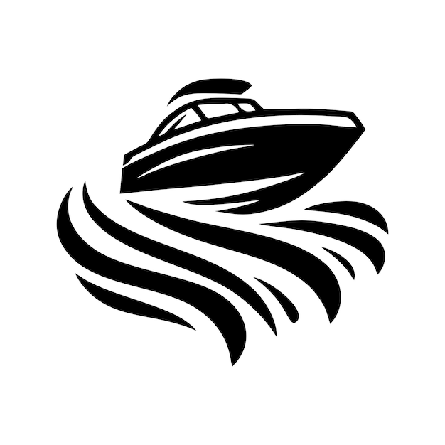 Vector del logotipo del barco de velocidad Vector de la ilustración del barco de velocidade