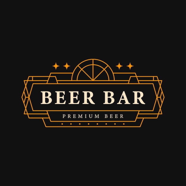 Vector vector de logotipo de barra de cerveza vintage