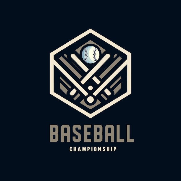 vector del logotipo de béisbol de diseño plano