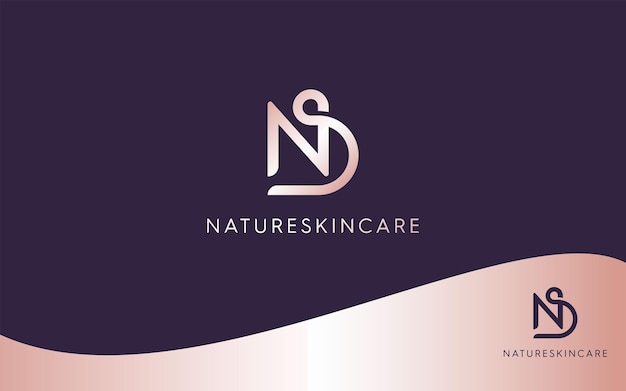 Vector vector de logotipo de belleza de letra ns