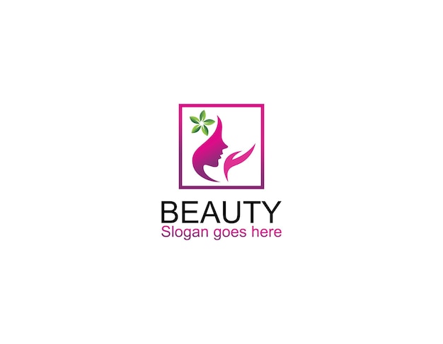 Vector de logotipo de belleza de lujo con hoja