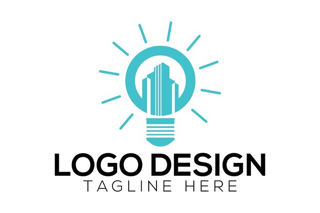 Vector de logotipo de bienes raíces de bombilla