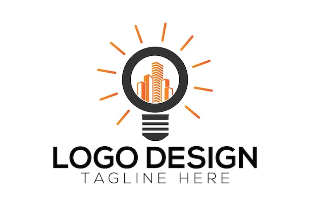 Vector de logotipo de bienes raíces de bulbo