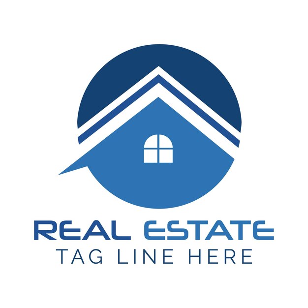 Vector de logotipo de bienes raíces moderno