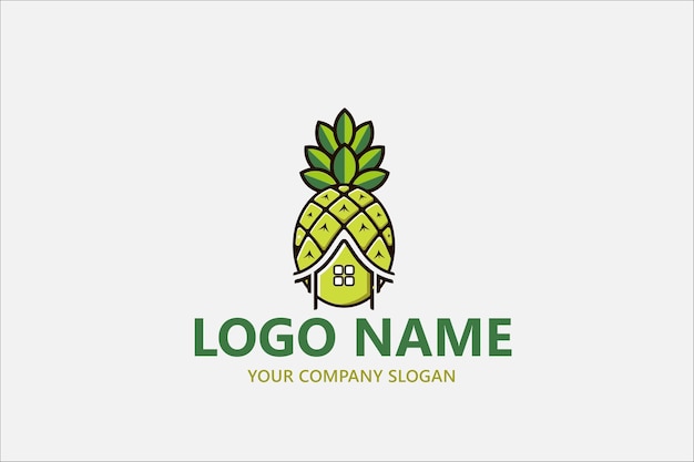 Vector de logotipo de bienes raíces de piña