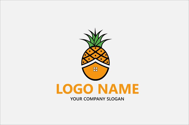 Vector de logotipo de bienes raíces de piña