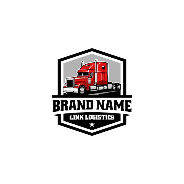 Vector de logotipo de big rig de camión americano de la industria de camiones