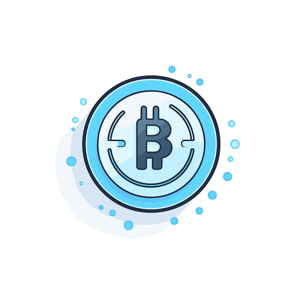 Vector vector del logotipo de bitcoin sobre un fondo blanco.