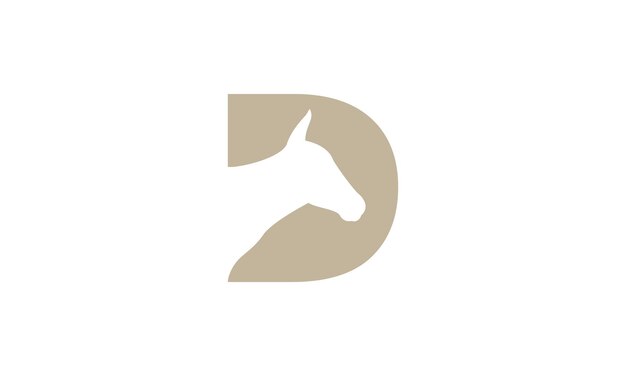 Vector de logotipo de burro de letra D