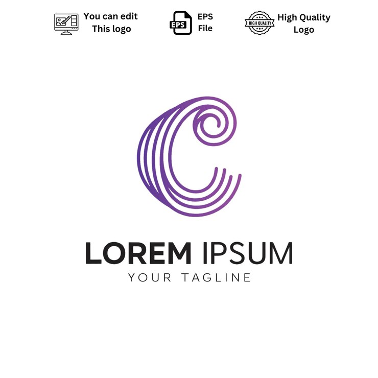 Vector vector de logotipo c moderno y minimalista