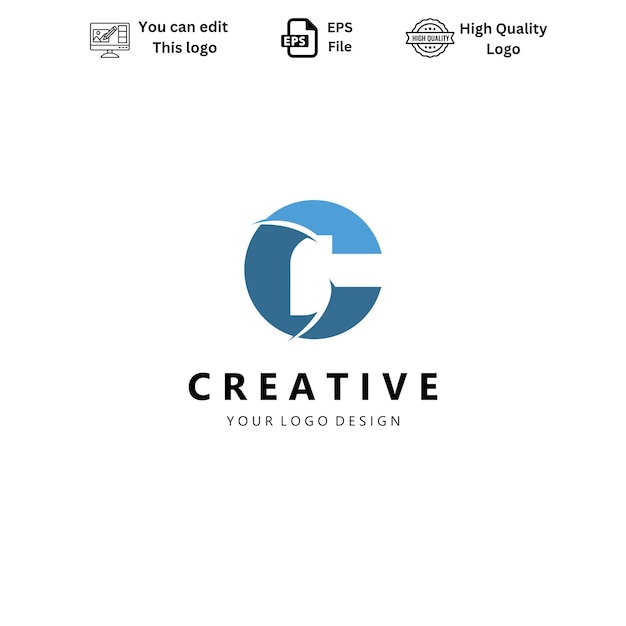 Vector de logotipo c moderno y minimalista