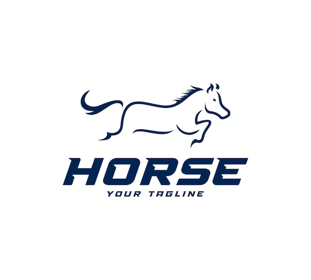 Vector de logotipo de caballo minimalista con estilo de arte de líneas