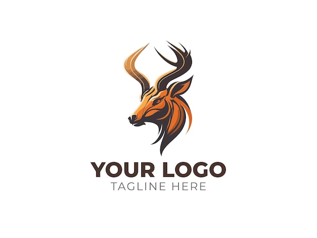 Vector de logotipo de cabeza de ciervo para marca elegante
