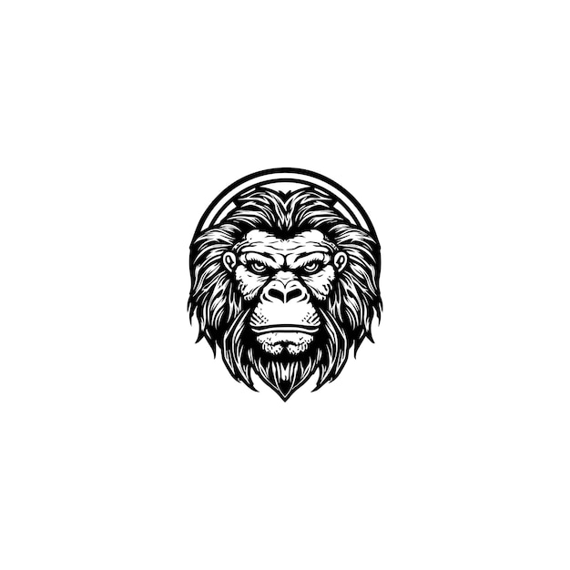 Vector del logotipo de la cabeza de gorila