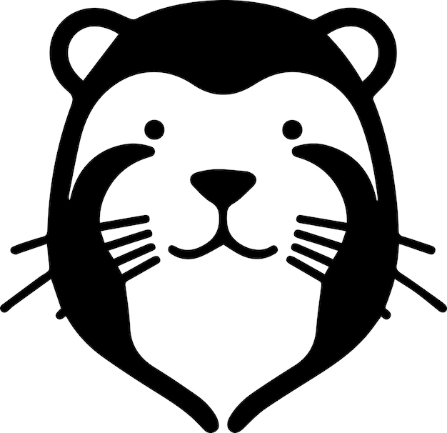 Vector vector del logotipo de la cabeza de la nutria