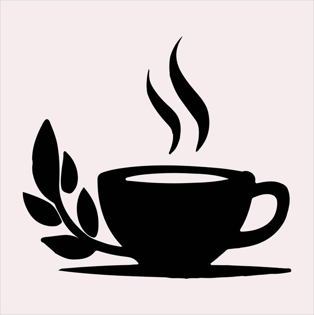 Vector del logotipo de la cafetería Silueta en fondo blanco