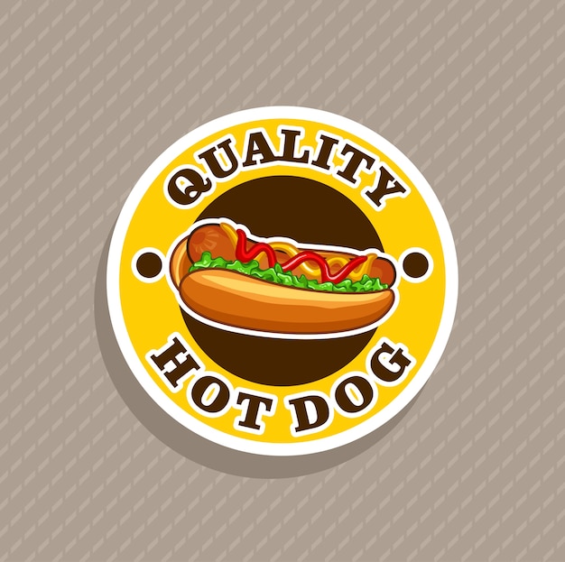 Vector de logotipo de calidad de perro caliente