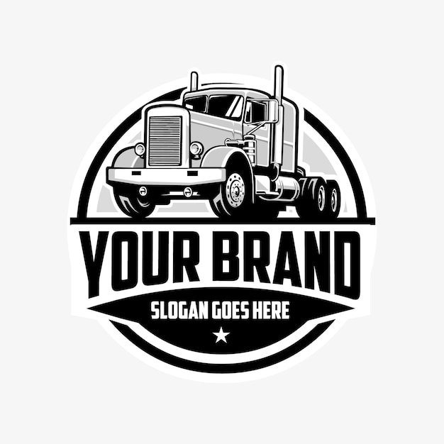 Vector de logotipo de camiones vintage aislado Mejor para la industria relacionada con el transporte