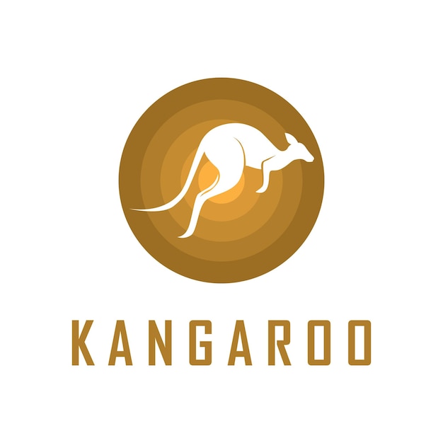 Vector de logotipo de canguro con plantilla de eslogan