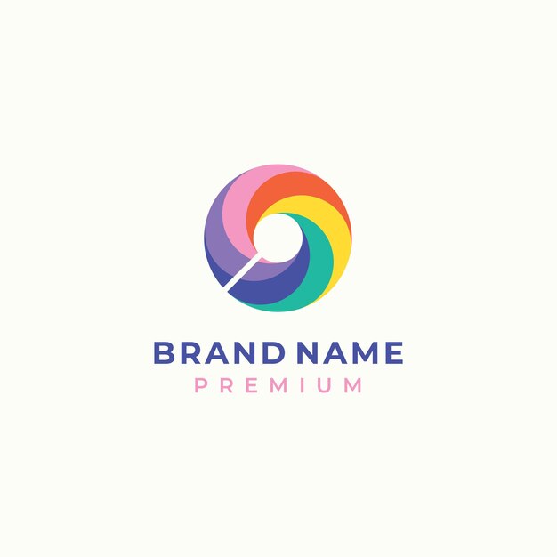Vector de logotipo de caramelo colorido y juguetón para la educación marca de negocios de tiendas de caramelos para niños