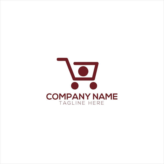Vector de logotipo de carrito y bolsas de compras