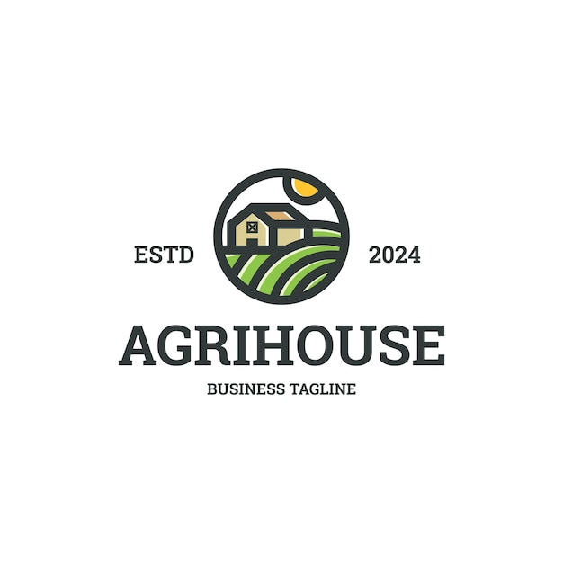vector del logotipo de la casa de campo agrícola